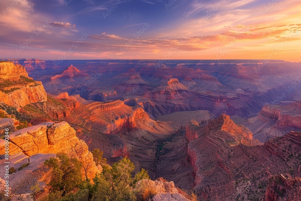 Wall mural Grand Canyon Sunset: A Symphony of Hues - Wall murals