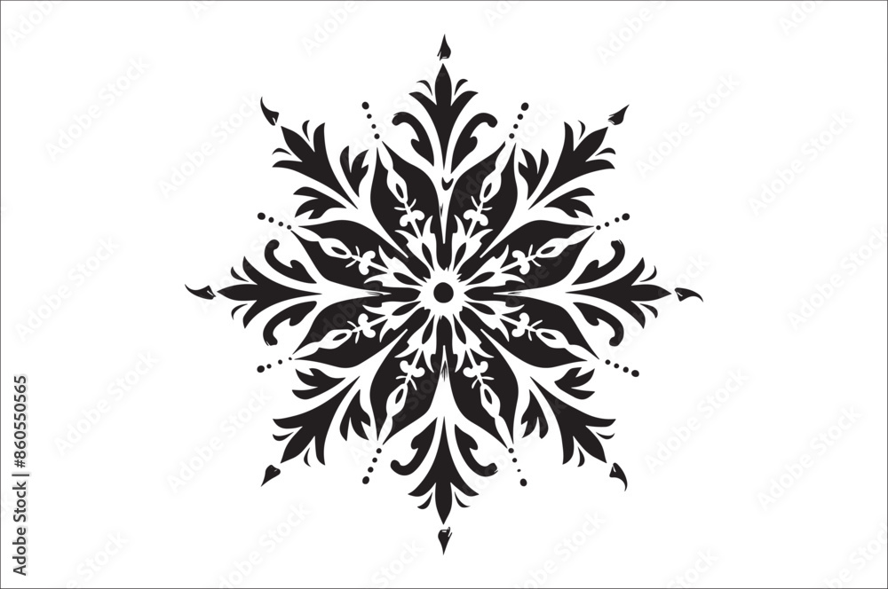 Poster snowflake silhouettes collection isolated on white background. Flat snowflake icons, Nice element for Christmas banner.