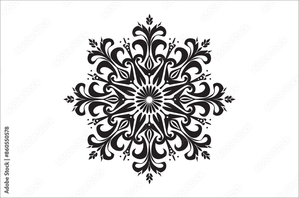 Poster snowflake silhouettes collection isolated on white background. flat snowflake icons, nice element fo