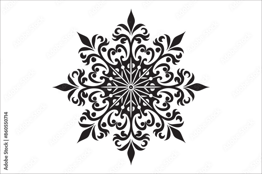 Poster snowflake silhouettes collection isolated on white background. flat snowflake icons, nice element fo