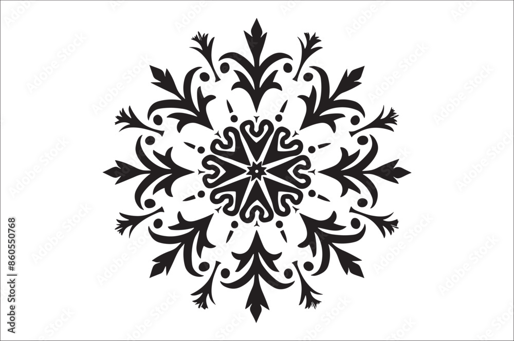 Poster snowflake silhouettes collection isolated on white background. flat snowflake icons, nice element fo