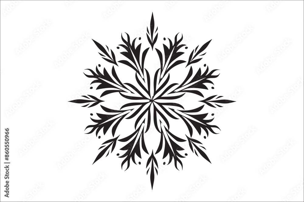Poster snowflake silhouettes collection isolated on white background. flat snowflake icons, nice element fo