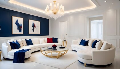 white and gold theme modern interior design