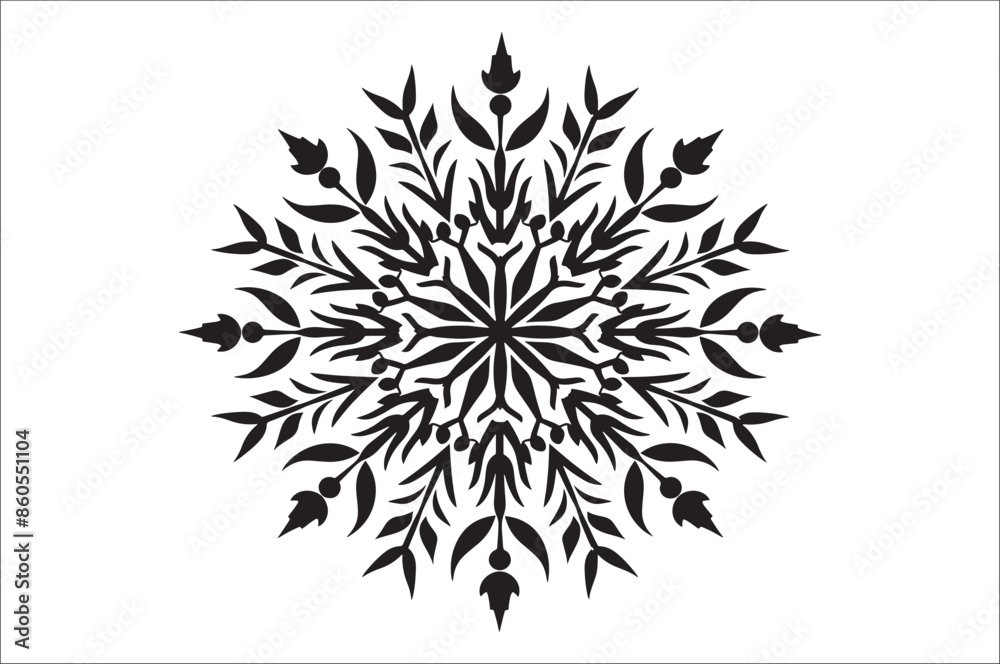 Poster snowflake silhouettes collection isolated on white background. Flat snowflake icons, Nice element for Christmas banner.