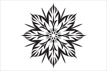 snowflake silhouettes collection isolated on white background. Flat snowflake icons, Nice element for Christmas banner.