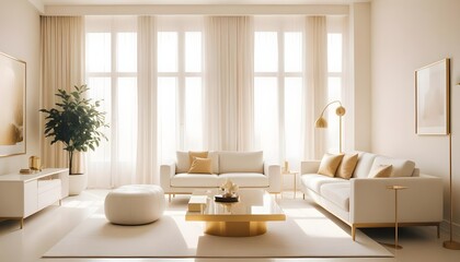 white and gold theme modern interior design