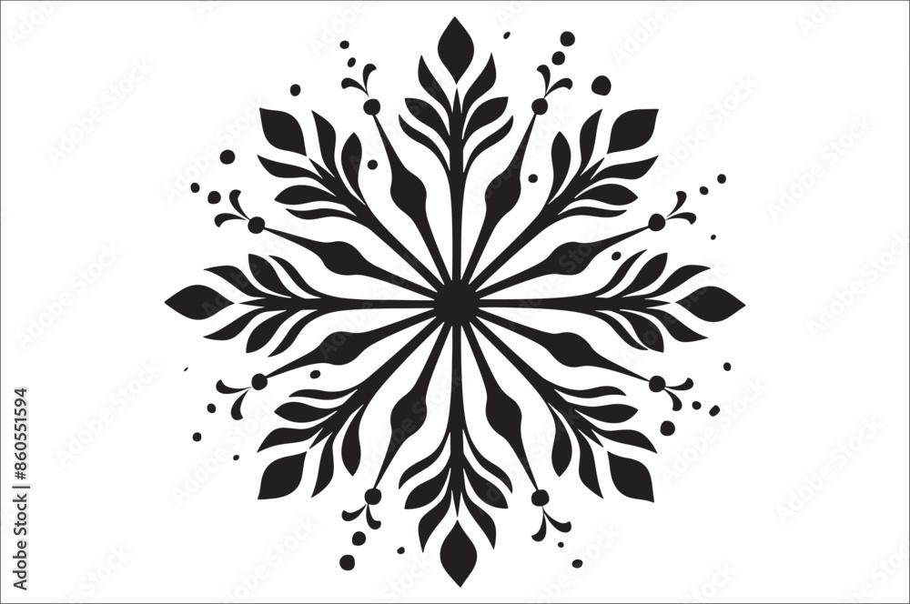 Poster snowflake silhouettes collection isolated on white background. flat snowflake icons, nice element fo