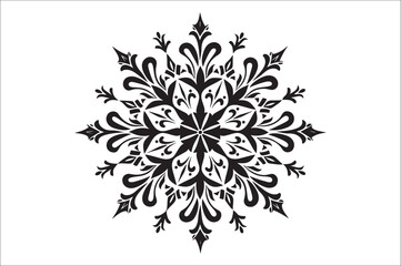 snowflake silhouettes collection isolated on white background. Flat snowflake icons, Nice element for Christmas banner.