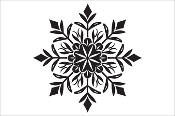 snowflake silhouettes collection isolated on white background. Flat snowflake icons, Nice element for Christmas banner.