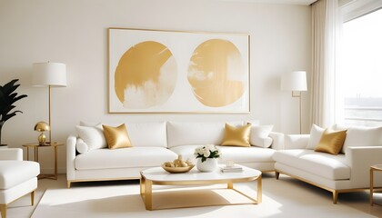 white and gold theme modern interior design