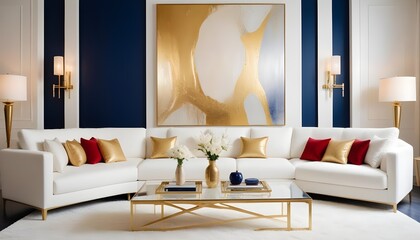 white and gold theme modern interior design