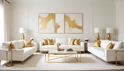 white and gold theme modern interior design