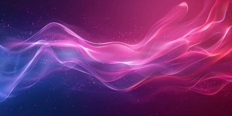 Abstract Wave Design in Pink and Blue Tones with Sparkling Particles for Website Banner