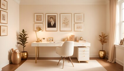 white and gold theme modern interior design