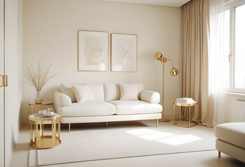 white and gold theme modern interior design