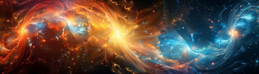 Obraz premium Abstract cosmic background with swirling colors.