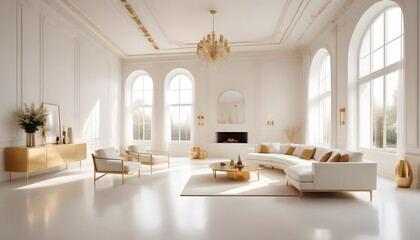 white and gold theme modern interior design