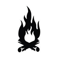 Fire icon vector. Black fire flame icon symbol vector isolated on white background. Vector illustration. eps10