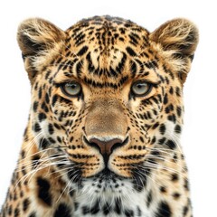 Fototapeta premium Wild Leopard Portrait, Up Close and Personal Generative AI