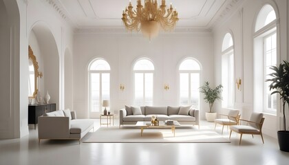 white and gold theme modern interior design