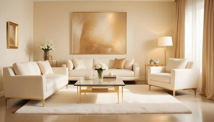 white and gold theme modern interior design