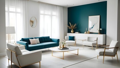 white and gold theme modern interior design