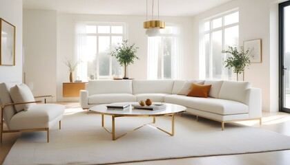 white and gold theme modern interior design