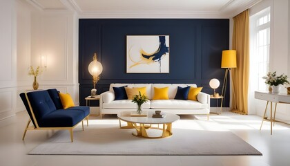 white and gold theme modern interior design