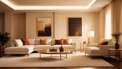 Fototapeta premium white and gold theme modern interior design