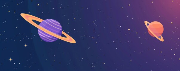 Andromeda flat design front view nearby galaxy theme cartoon drawing Splitcomplementary color scheme