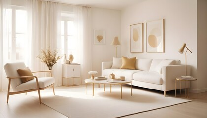 white and gold theme modern interior design