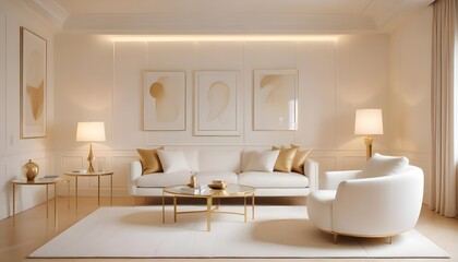 white and gold theme modern interior design