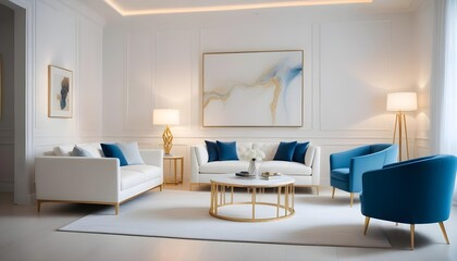 white and gold theme modern interior design