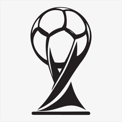 Championship Trophy Logo illustration on a White Background