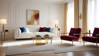 white and gold theme modern interior design