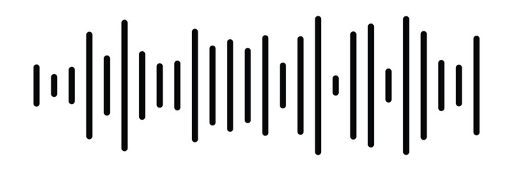Sound / audio wave or soundwave line art vector icon for music apps and websites.Vector sound wave icon. Music player sound bar. Record interface. Equalizer icon with soundwave line. 