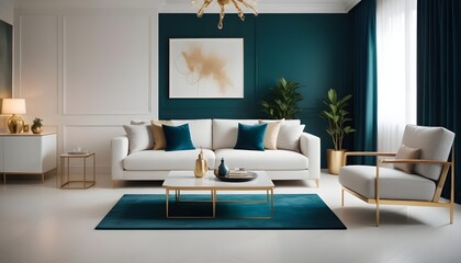 white and gold theme modern interior design