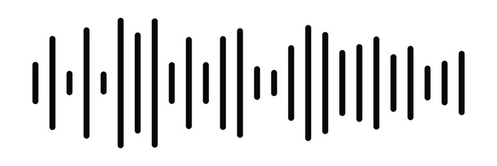 Sound / audio wave or soundwave line art vector icon for music apps and websites.Vector sound wave icon. Music player sound bar. Record interface. Equalizer icon with soundwave line. 