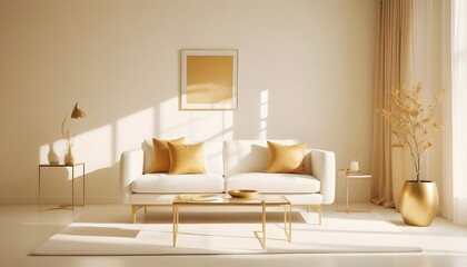 white and gold theme modern interior design