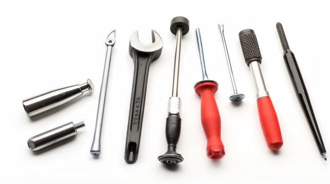 Dent repair tapping tools for leveling dents isolated on white background