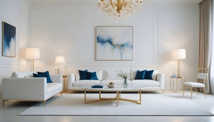 white and gold theme modern interior design