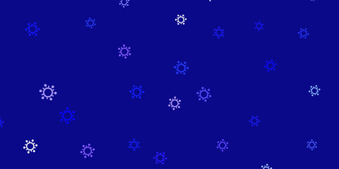 Light purple vector backdrop with virus symbols.