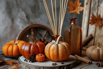Autumn Air Freshener with Pumpkin Spice Scents and Rustic Fall Decor for Cozy Seasonal Ambiance