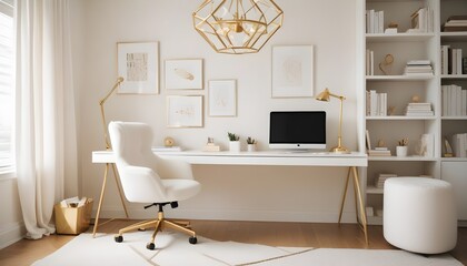 white and gold theme modern interior design