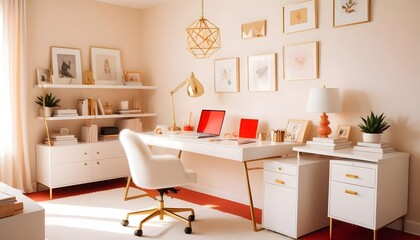 white and gold theme modern interior design