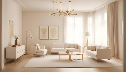 white and gold theme modern interior design