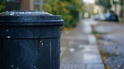 Fototapeta premium Close-up of a Trash Can for Recycling Concept Generative AI