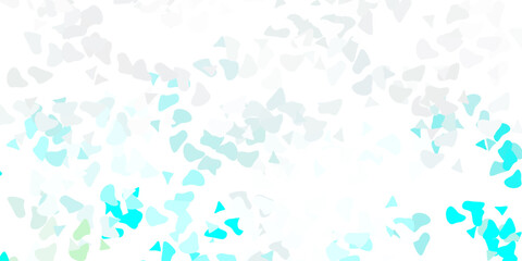 Light blue, green vector texture with memphis shapes.