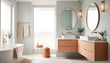 Fototapeta premium white and gold theme modern interior design