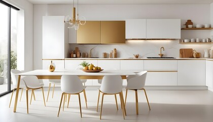 white and gold theme modern interior design